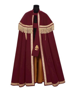 Luxe mantel fluweel Stefan (bordeaux, extra breed)